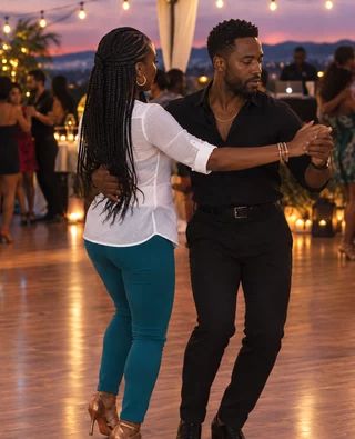 A couple dancing on dance floor